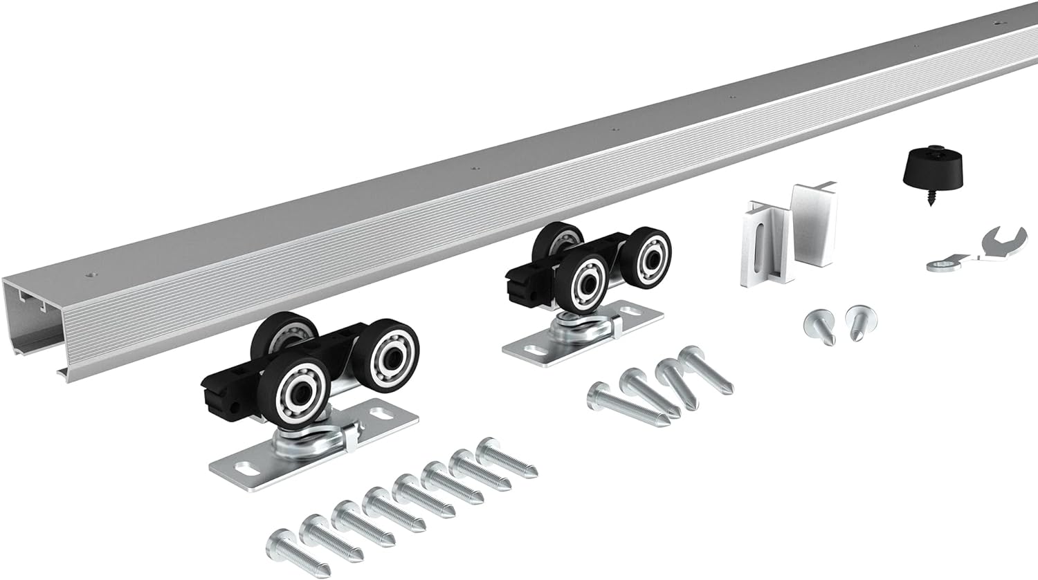 JUBEST 5.3FT Pocket Door Hardware Track Set for Smooth Operation