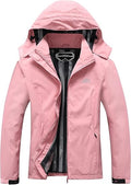 Waterproof Women's Lightweight Hooded Rain Jacket - Packable
