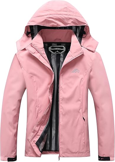 OTU Women's Waterproof Rain Jacket for Hiking and Travel