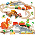Lehoo Castle Dinosaur Wooden Train Set - Creative Toddler Play