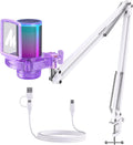 USB Gaming Microphone with Noise Cancellation and RGB - Clear