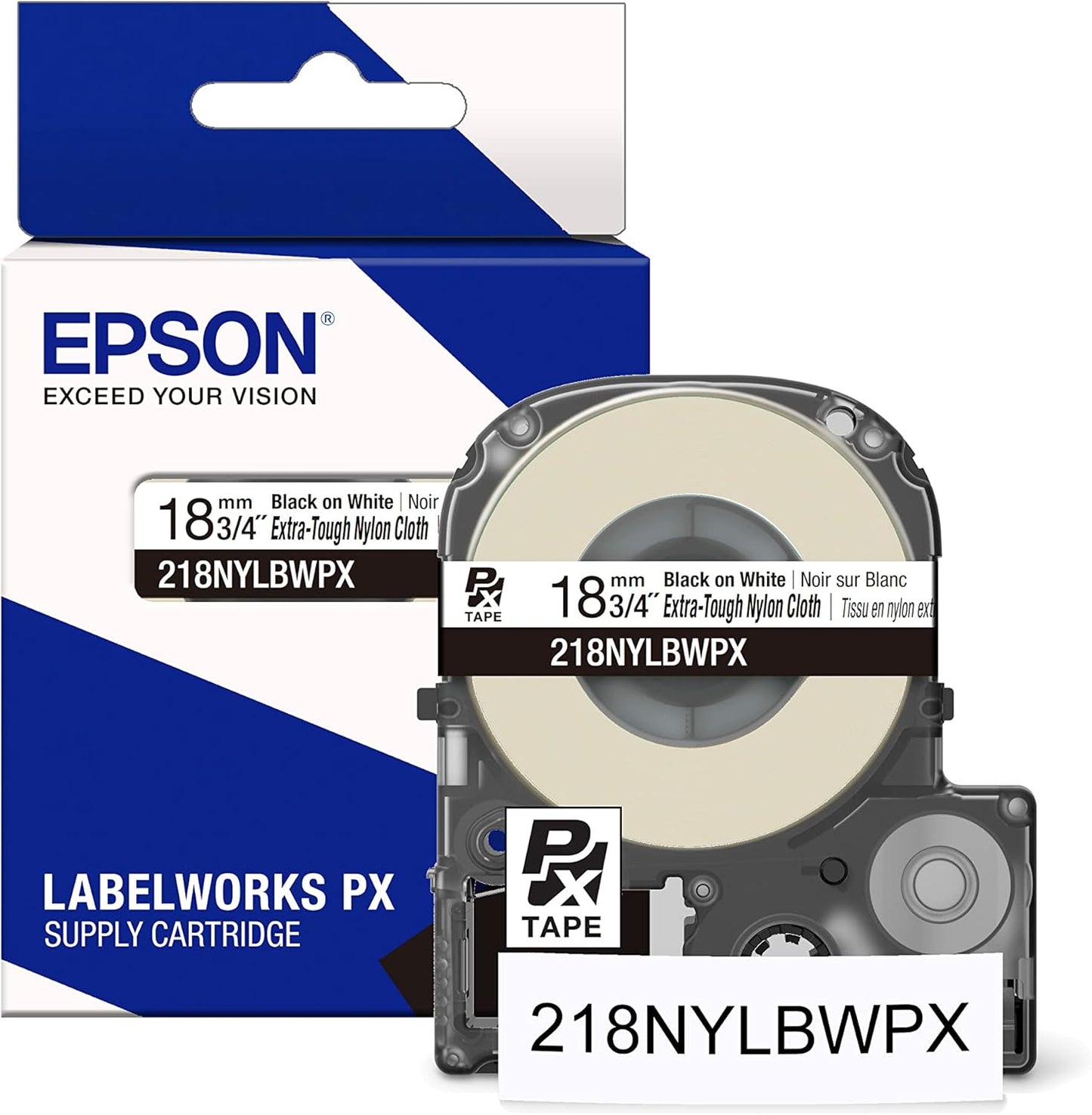 Epson LABELWORKS 218NYLBWPX Nylon Tape Cartridge for Label Makers