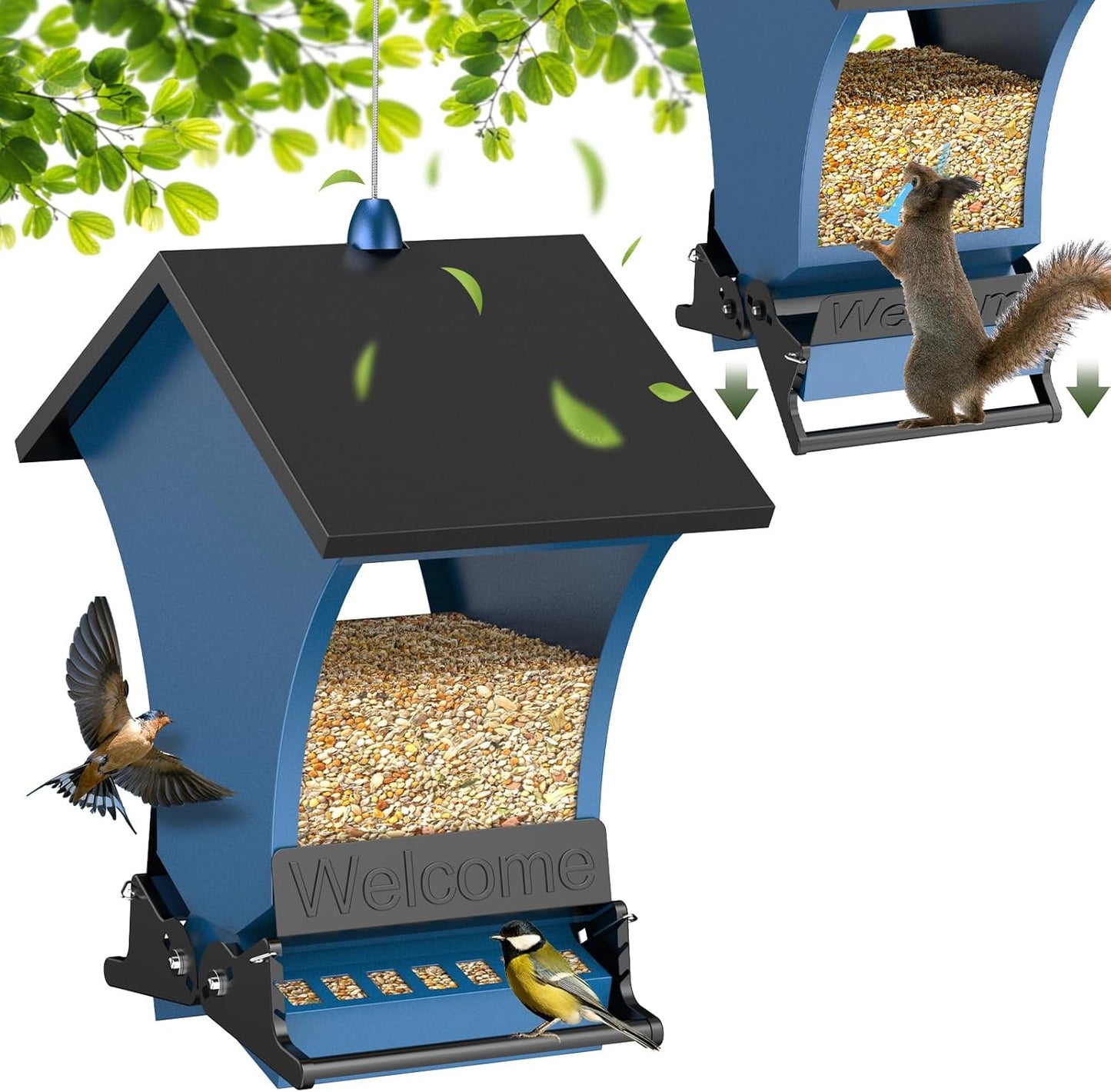 Wildpark Squirrel Proof Bird Feeders for Outdoors, 5LB Capacity