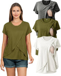 Rnxrbb 3 Pack Women's Nursing Tops for Breastfeeding - Summer
