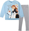 Disney Frozen Girls Sweatshirt and Leggings Outfit Set - Cozy Winter