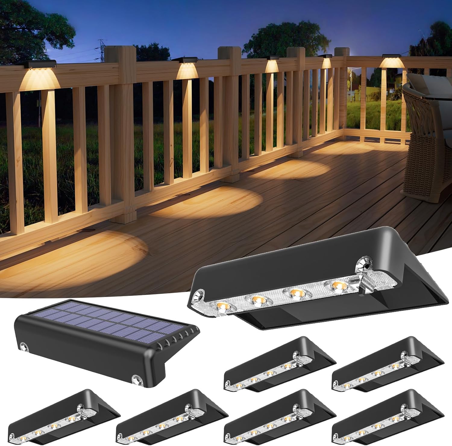 VOLISUN Solar Deck Lights 8 Pack for Outdoor Illumination Needs