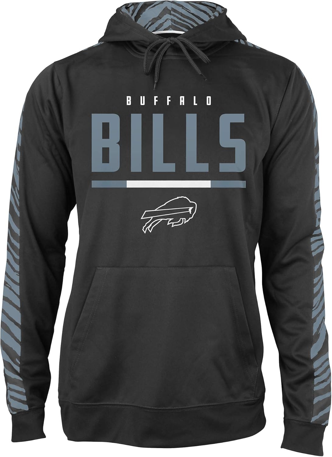 Zubaz NFL Men's Fleece Hoodie with Zebra Tonal Sleeve Panel