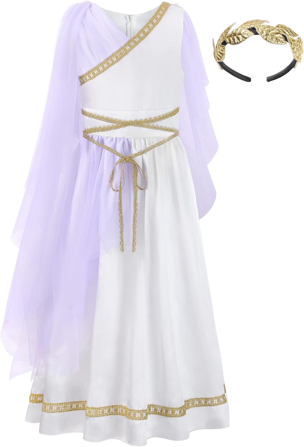 ReliBeauty Kids Greek Goddess Costume with Headband for Girls