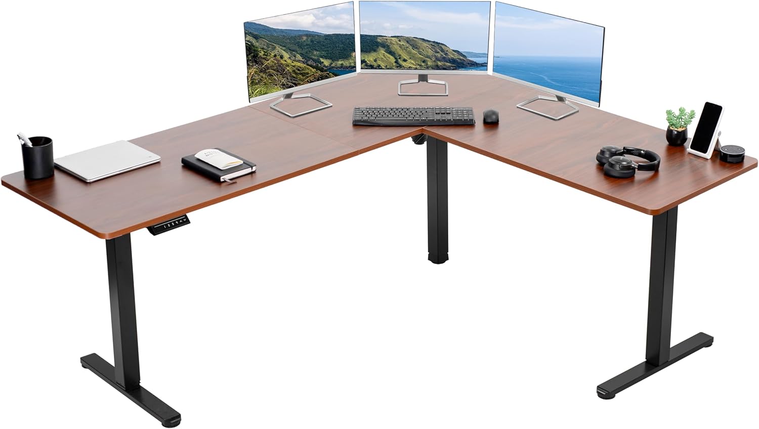 Height Adjustable L-Shaped Standing Desk by VIVO