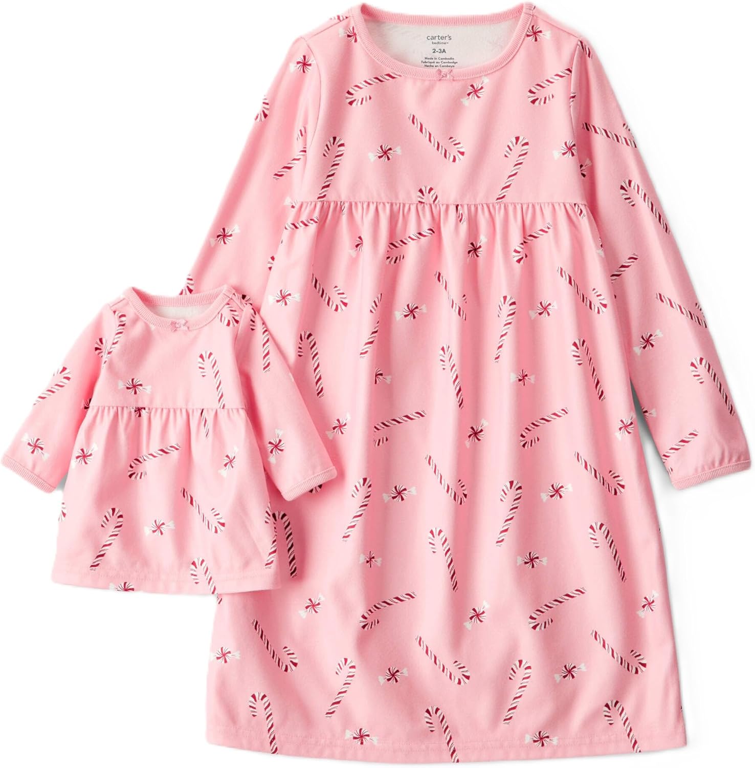 Carter's Girls' Fleece Doll Nightgown Set for Ages 4-14