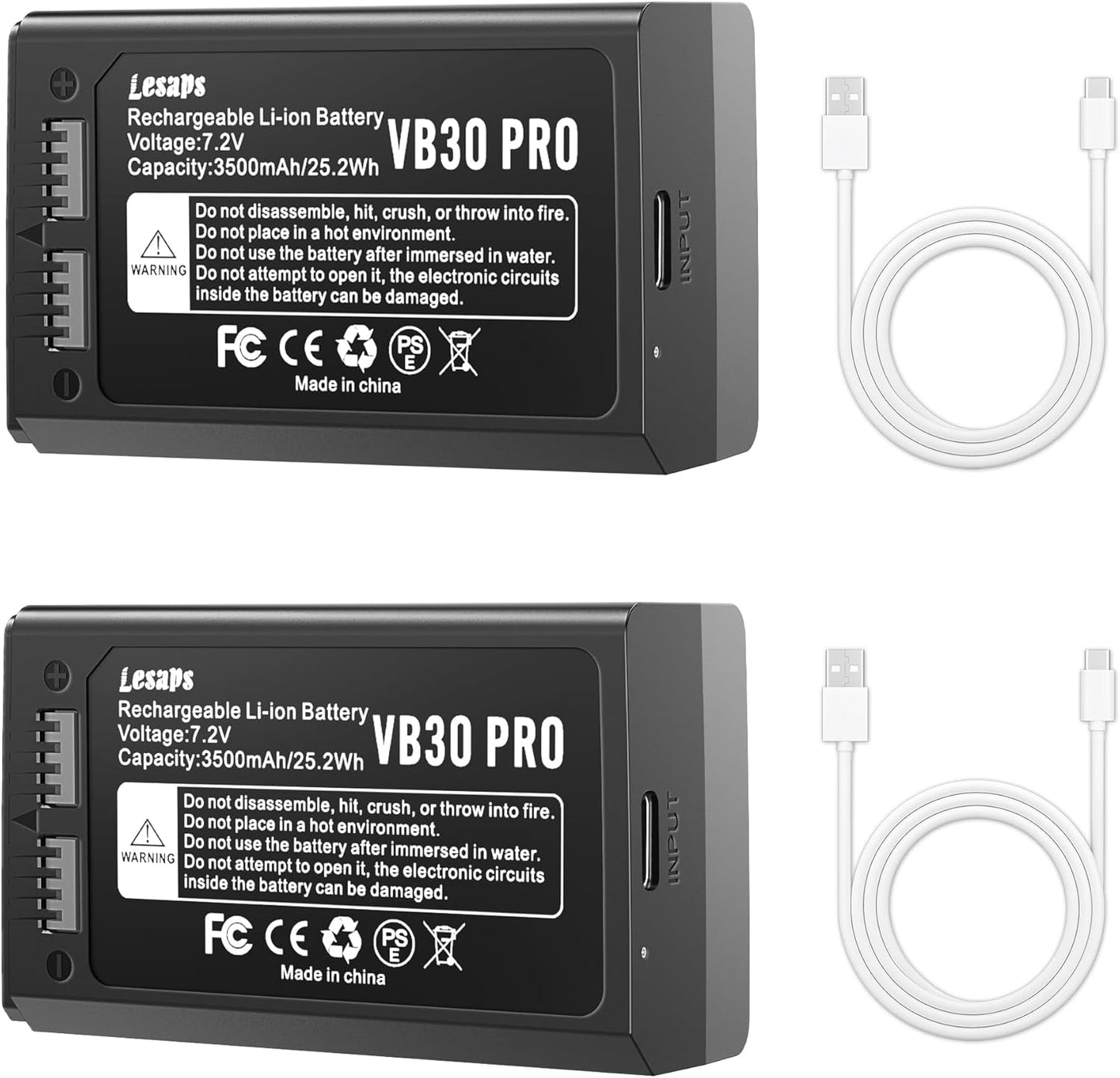 VB30 Battery 2-Pack for GODOX V1/V1PRO & V860III Flashes