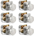 Probrico Passage Door Knobs Interior 6 Pack - Brushed Nickel Classic