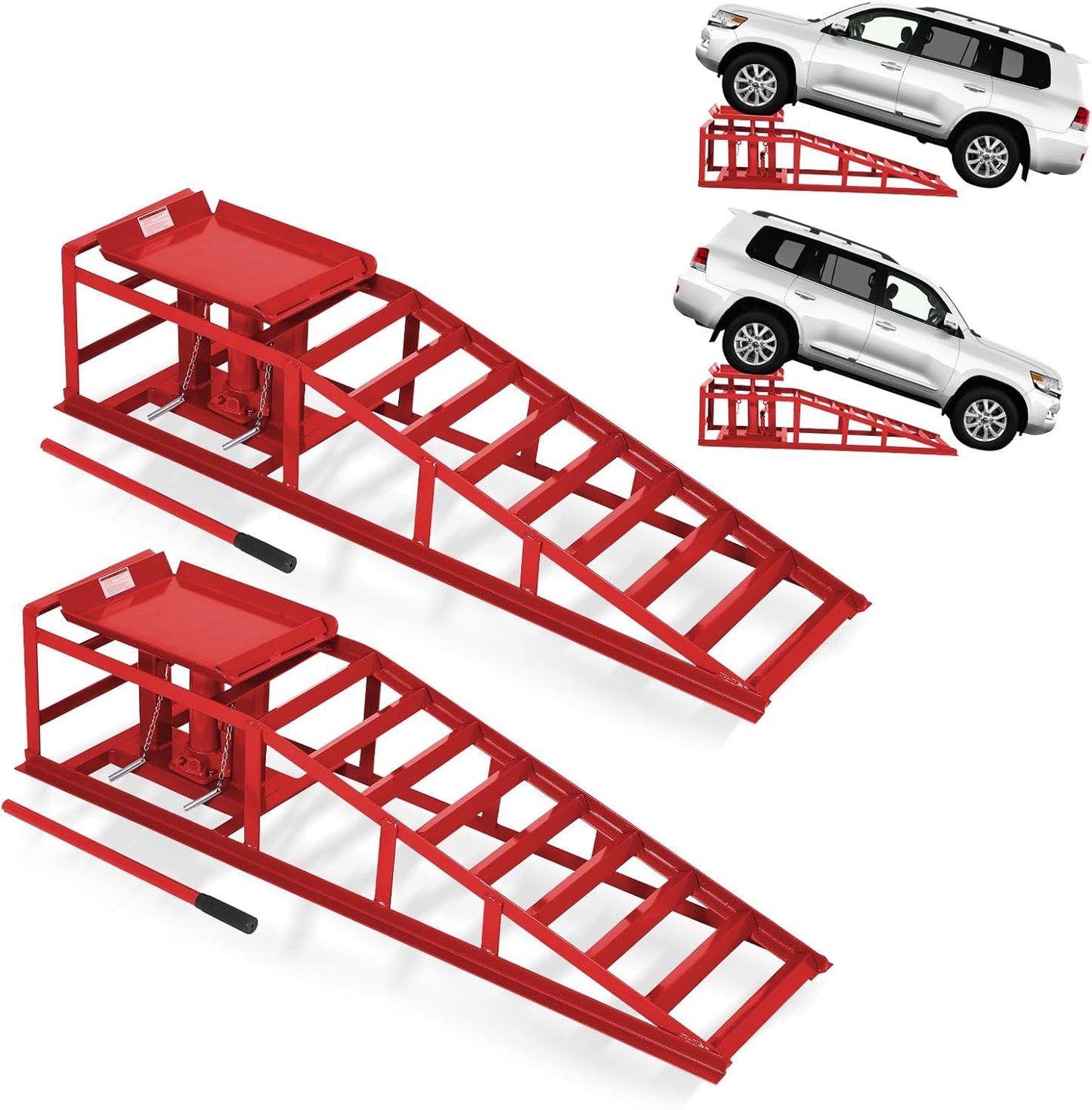 Hydraulic Car Ramps 2-Pack for Low Profile Vehicles and Trucks