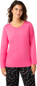 HUE womens Sleep and Lounge Pajama Separates - Cozy Printed Crew Neck