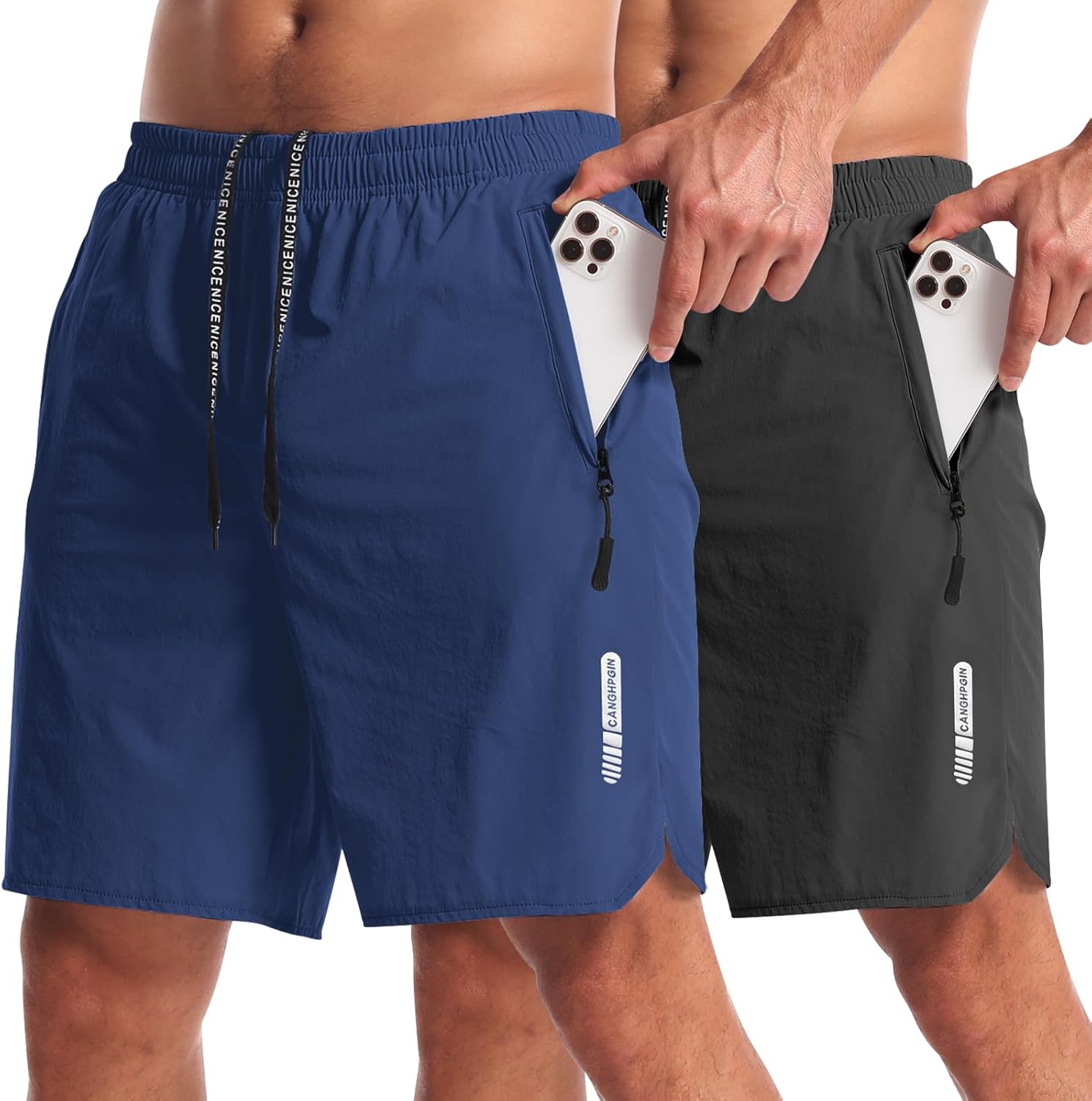 CANGHPGIN 2 Pack Mens Workout Athletic Shorts for Active Lifestyle