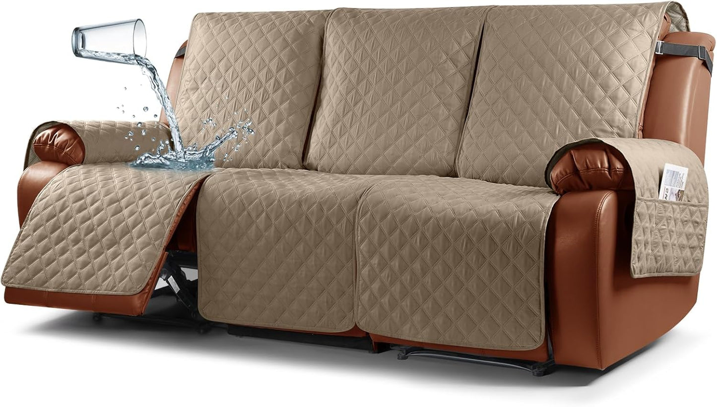 Ruaozz Waterproof Recliner Couch Covers for 3 Seater Sofas