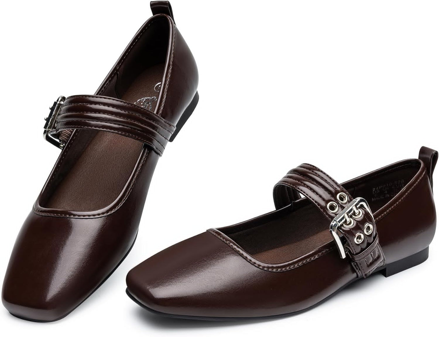 Trary Women's Ballet Flats: Comfortable Square Toe Mary Janes