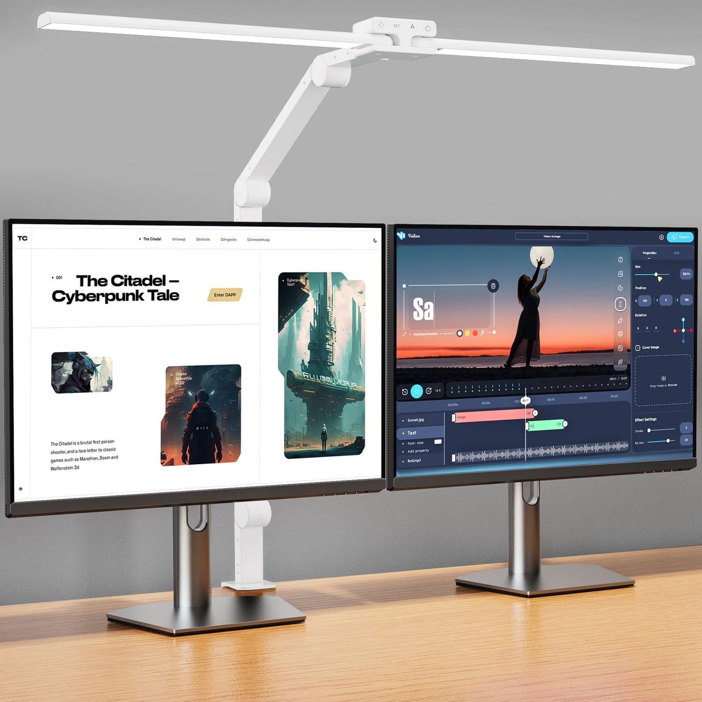 Ultra Bright Double Head LED Desk Lamp