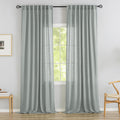 10FT Long Extra Long Linen Curtains - Semi Privacy Farmhouse Drapes, Light Grey
