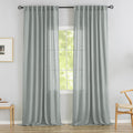 DONREN 94 in Linen Back Tab Light Filtering Curtains - Semi Sheer