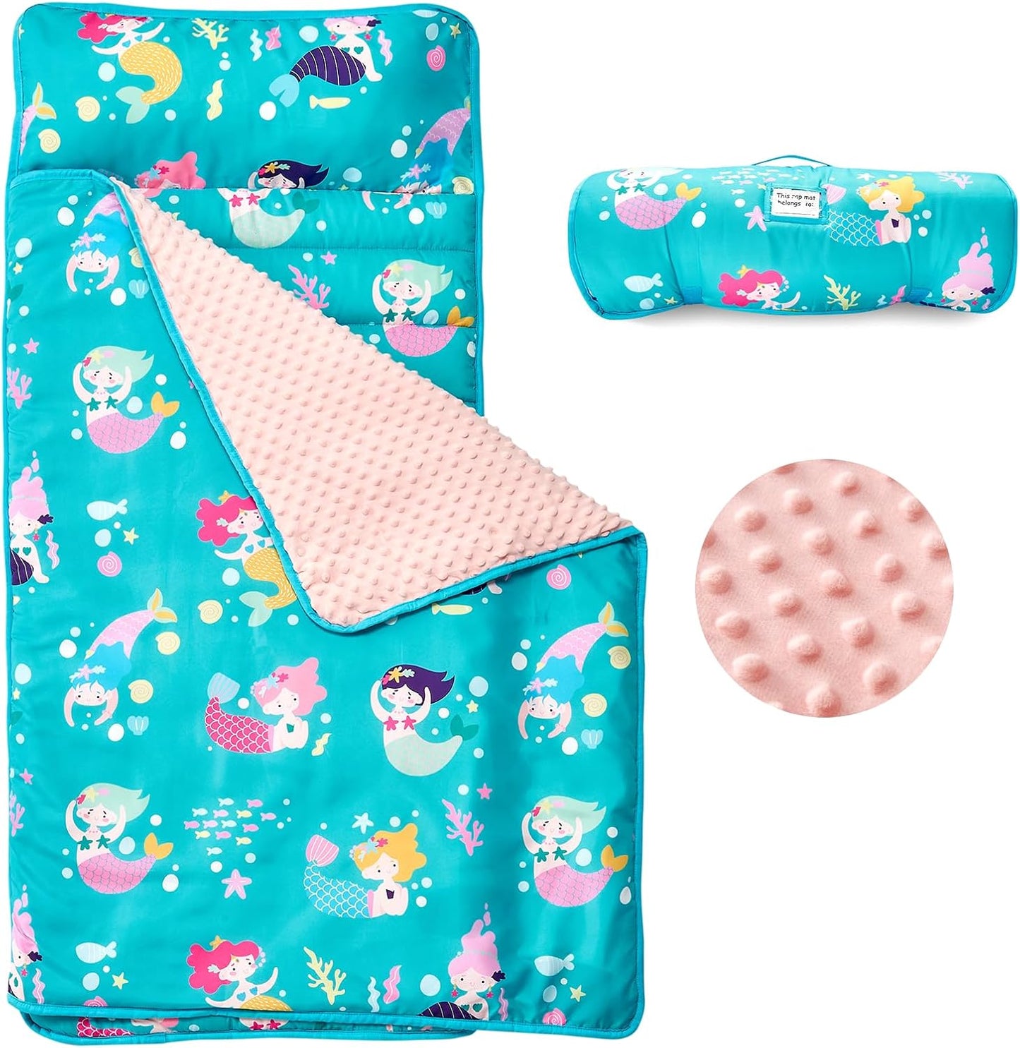 beeweed Toddler Nap Mat with Pillow & Blanket for Comfort