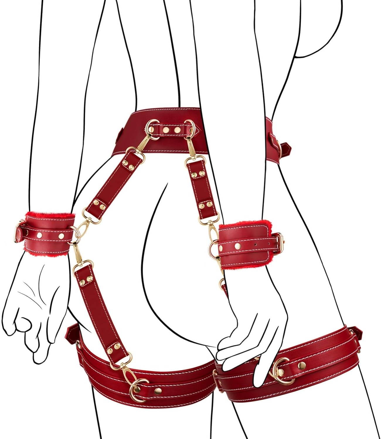 UTIMI Sex Bondage BDSM Kit with Adjustable Restraints for Couples