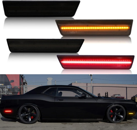 LED Side Marker Light Kit for Challenger 2008-2014 - Smoked Lens
