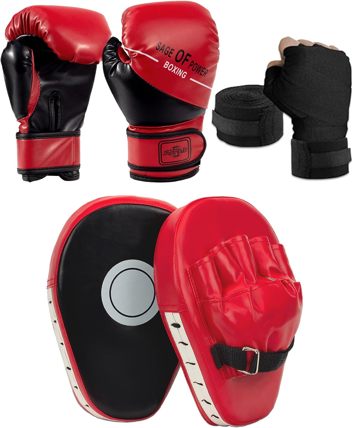 3-in-1 Boxing Gloves and Punching Mitts Set for Kids Training