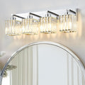 Bathroom Light Fixtures Crystal Modern Vanity Lighting 4 Light Chrome