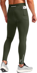 Men's Thermal Running Tights with 3 Zipper Pockets - Warm Winter