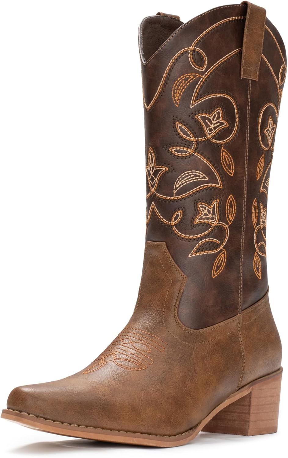 IUV Cowboy Boots for Women - Stylish Pointy Toe Western Boots