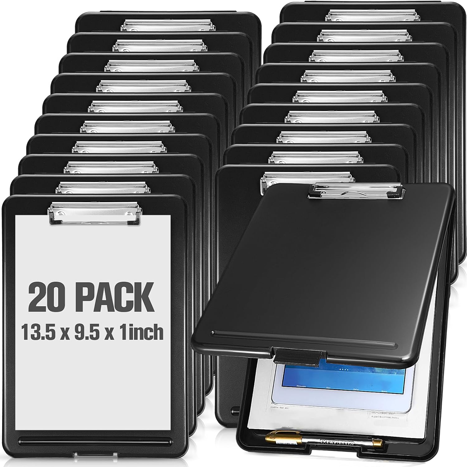 20 Pcs Clipboard with Storage for Home Office and School Use
