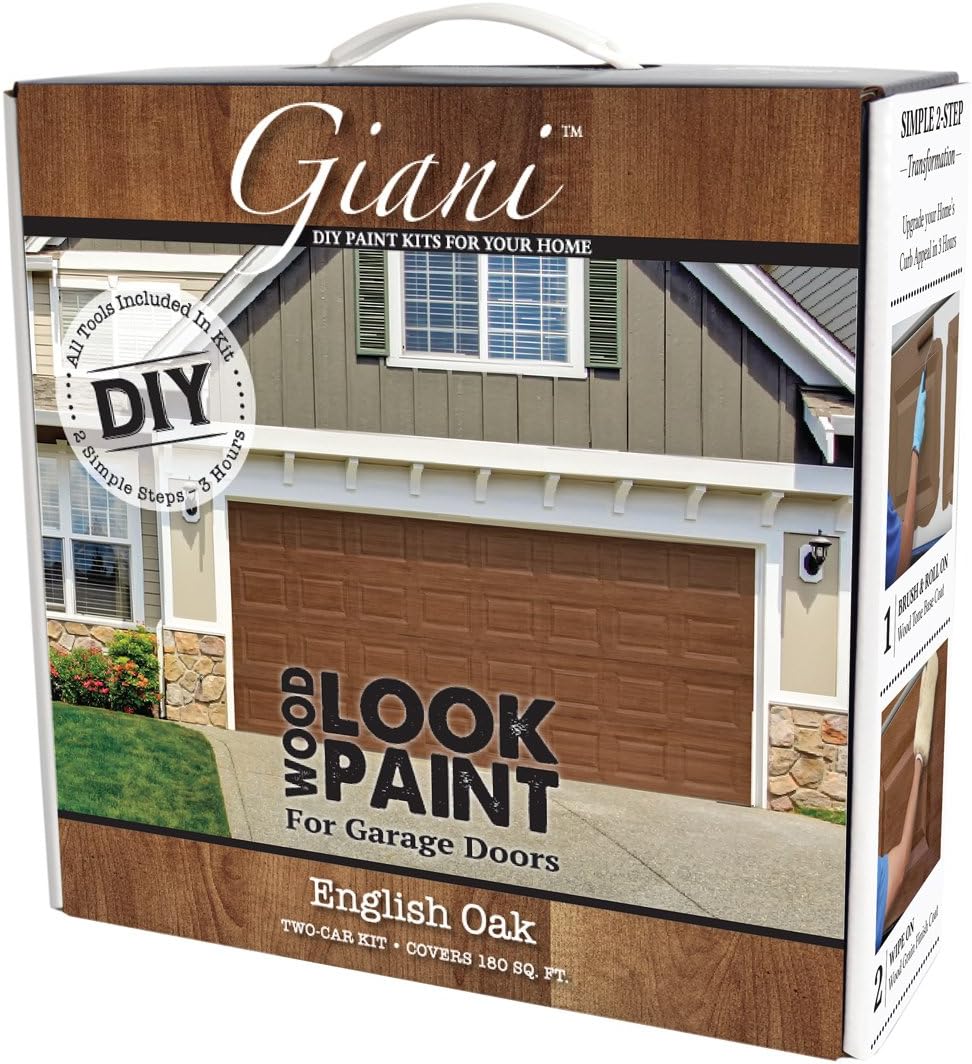 Giani Wood Look Paint Kit for Garage Doors - English Oak Finish