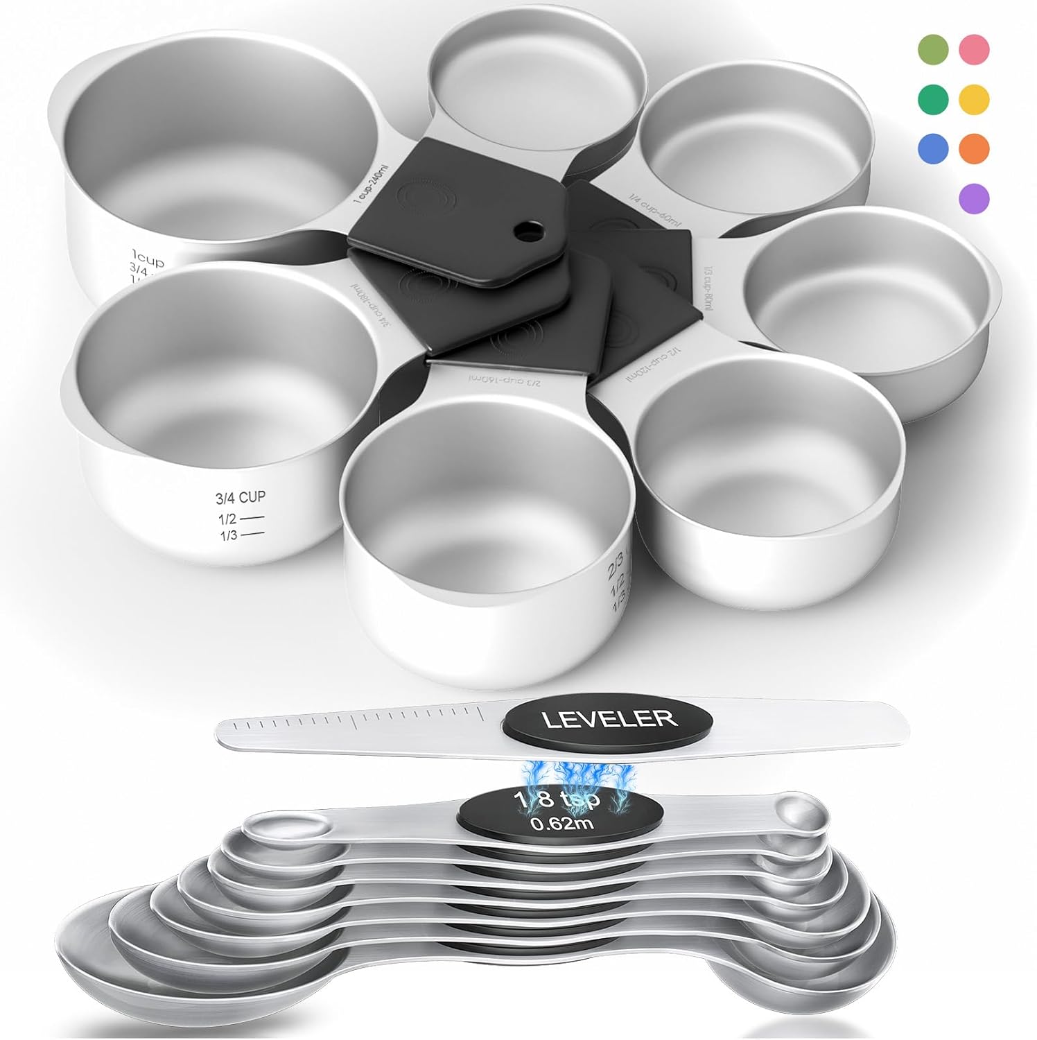 Magnetic Measuring Cups & Spoons Set for Accurate Cooking Needs