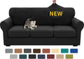 4 Pieces 3-Cushion Sofa Cover Stretch Slipcover for 71ft-91ft