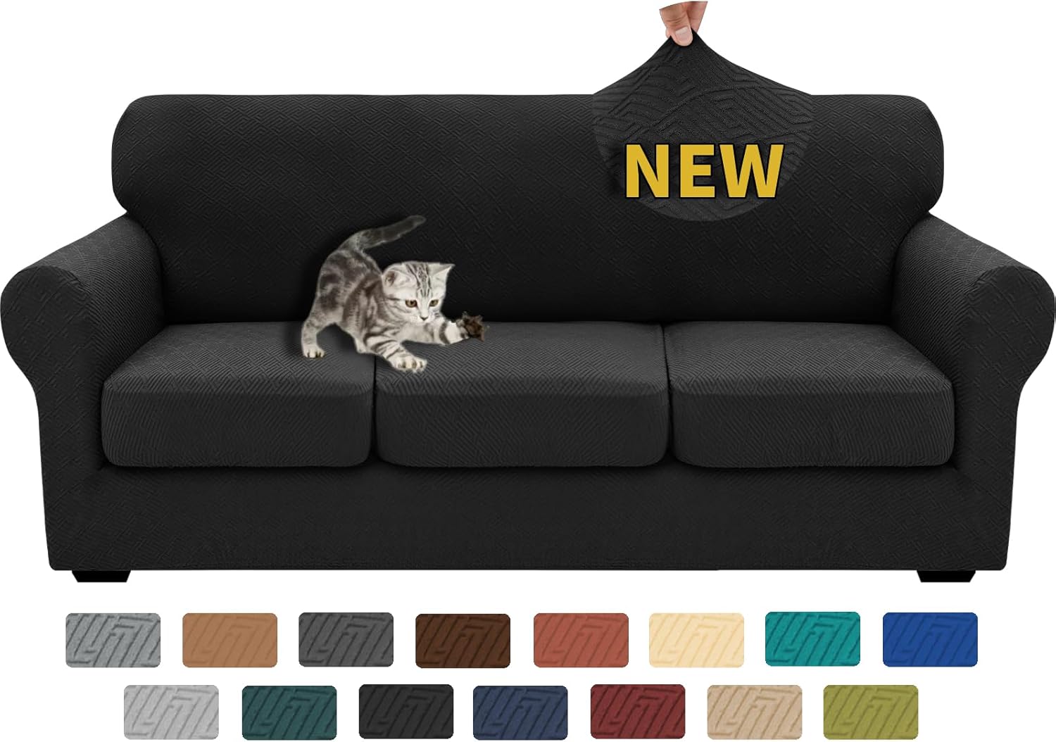 XINEAGE 4 Pieces Couch Covers for 3 Cushion Couch Protection