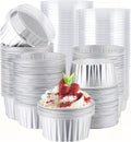 EUSOAR Silver Cupcake Liners 200pcs 5oz Mini Aluminum Cups - Oven Safe