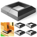 4 in x 4 in Aluminum Deck Post Base Cover 4pcs Black - Split Snap-On