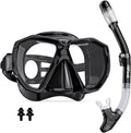HiiPeak Snorkeling Gear Dry Snorkel Set - Panoramic View Mask