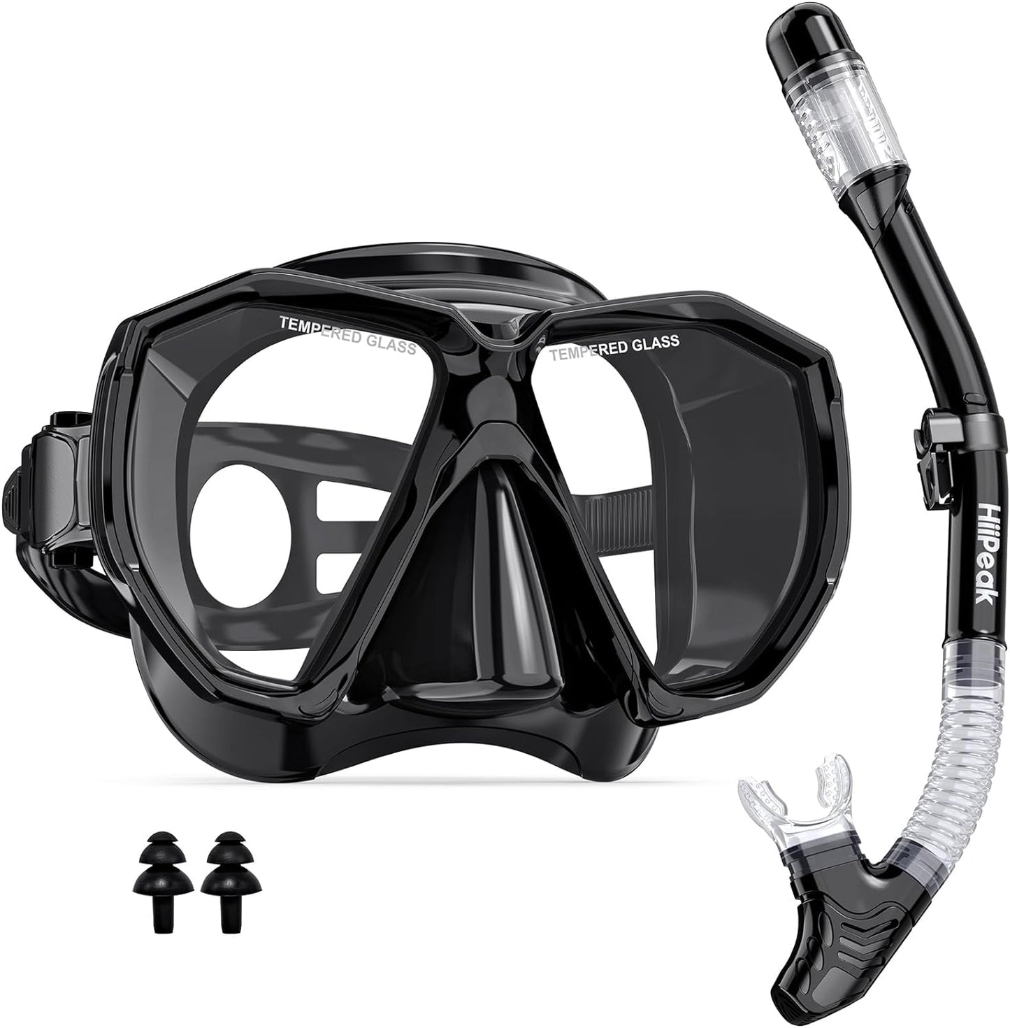 HiiPeak Adult Snorkeling Set: Wide View, Dry Snorkel
