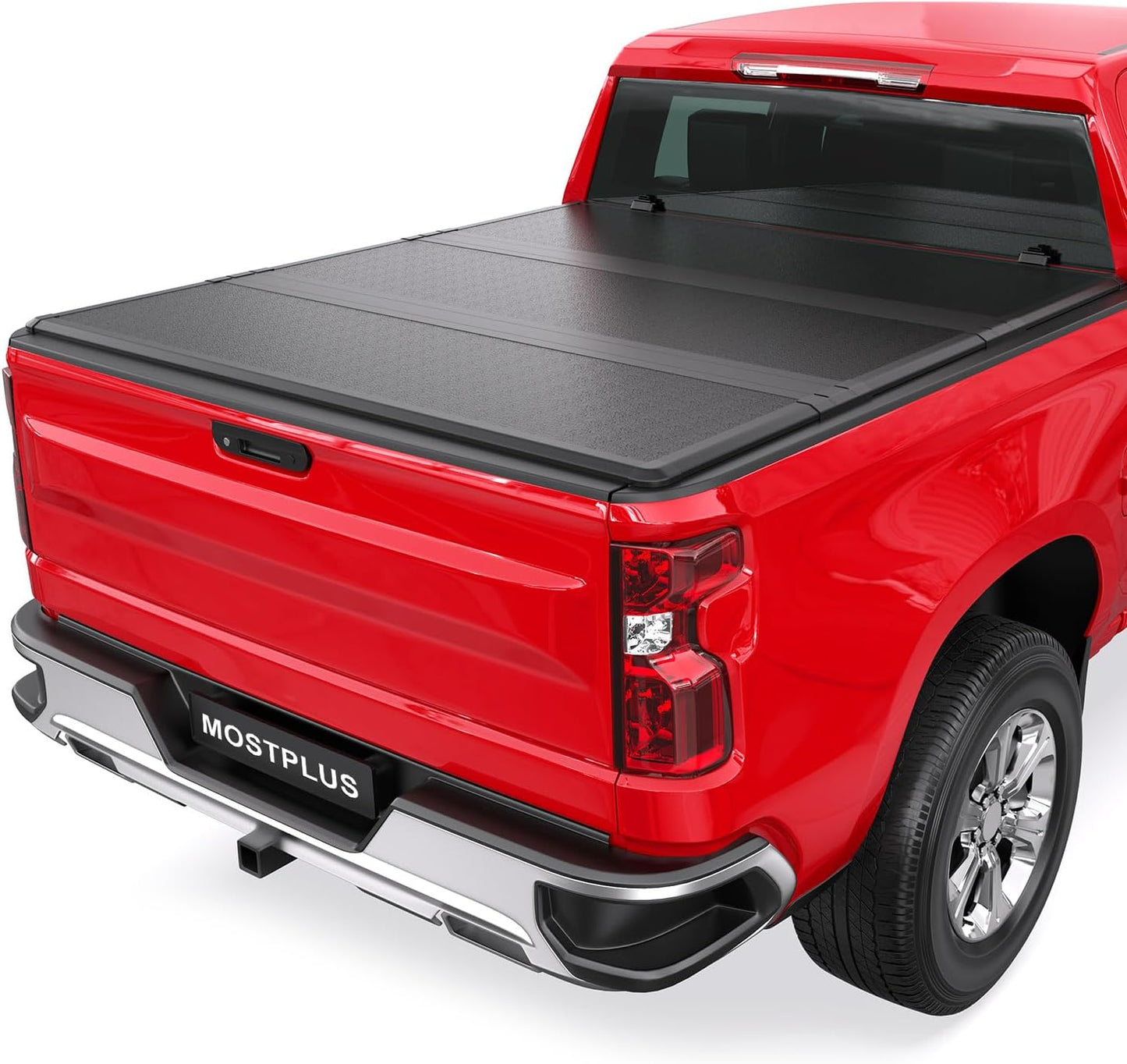 MOSTPLUS Fiberglass Tri Fold Tonneau Cover for Chevy Trucks