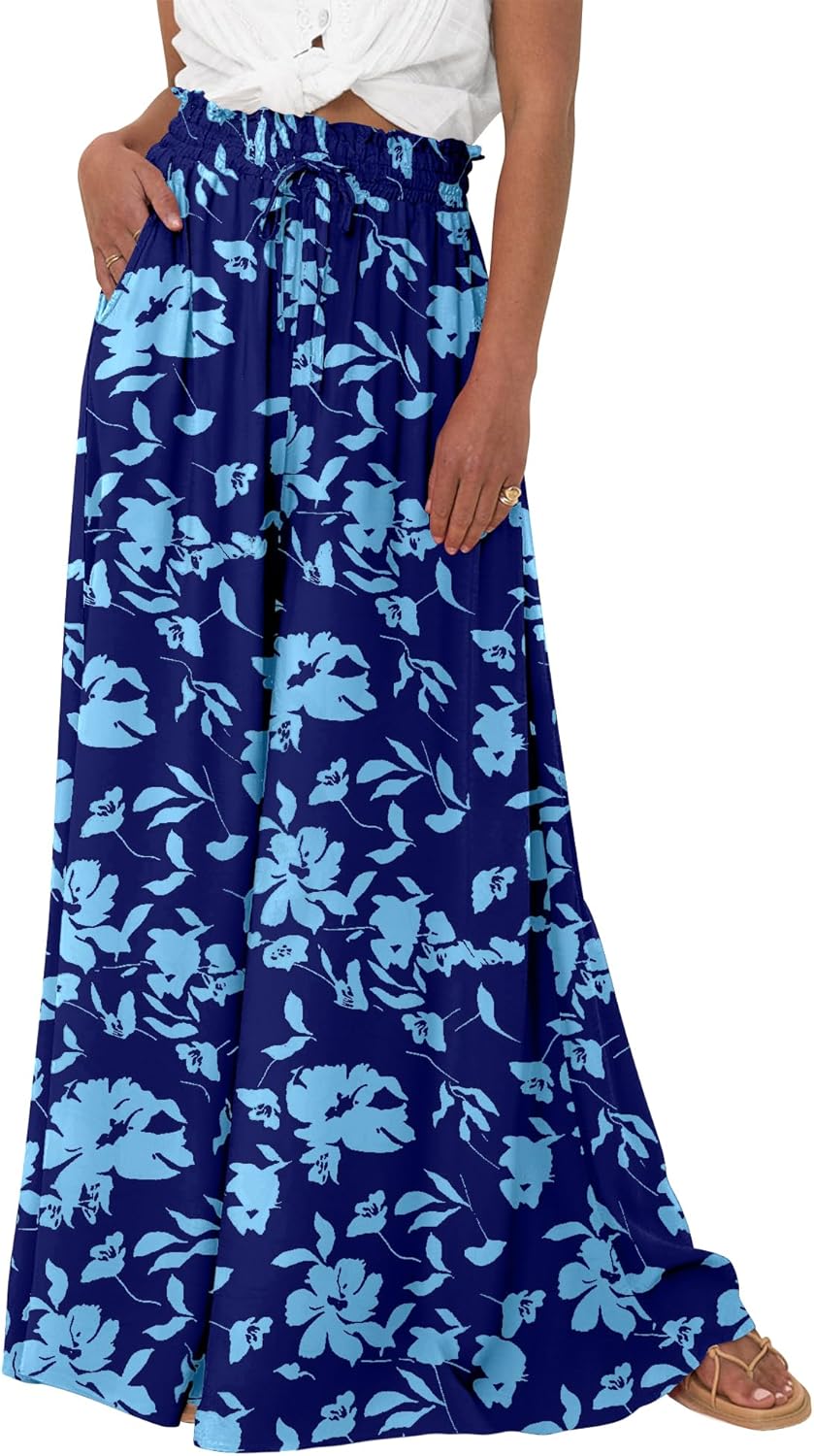 BTFBM Women Casual High Waist Wide Leg Pants for Summer Fun