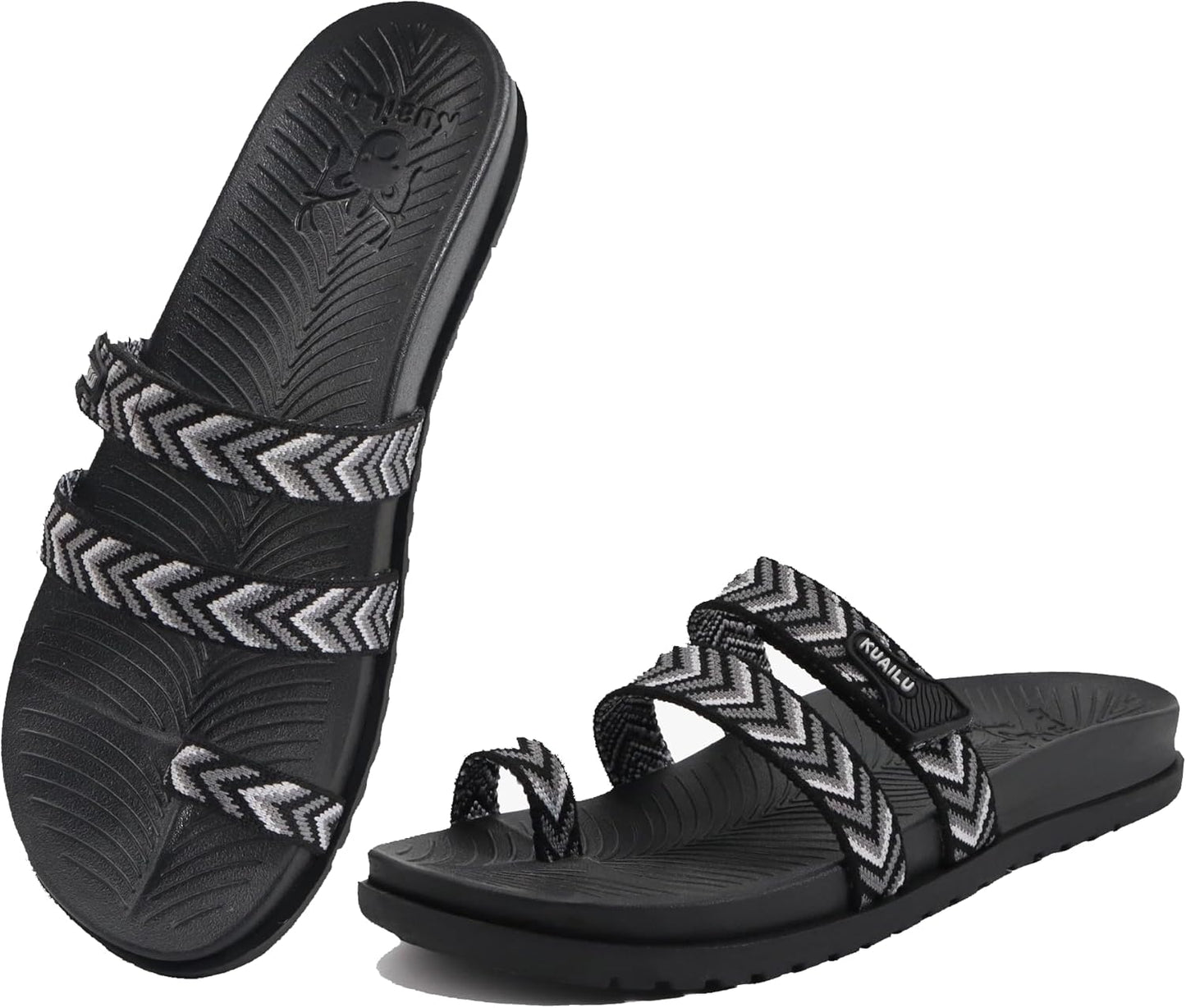 KuaiLu Womens Slides Sandals with Arch Support for Comfort
