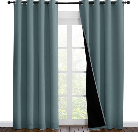 NICETOWN 100% Blackout Curtains for Energy Efficiency & Noise Control