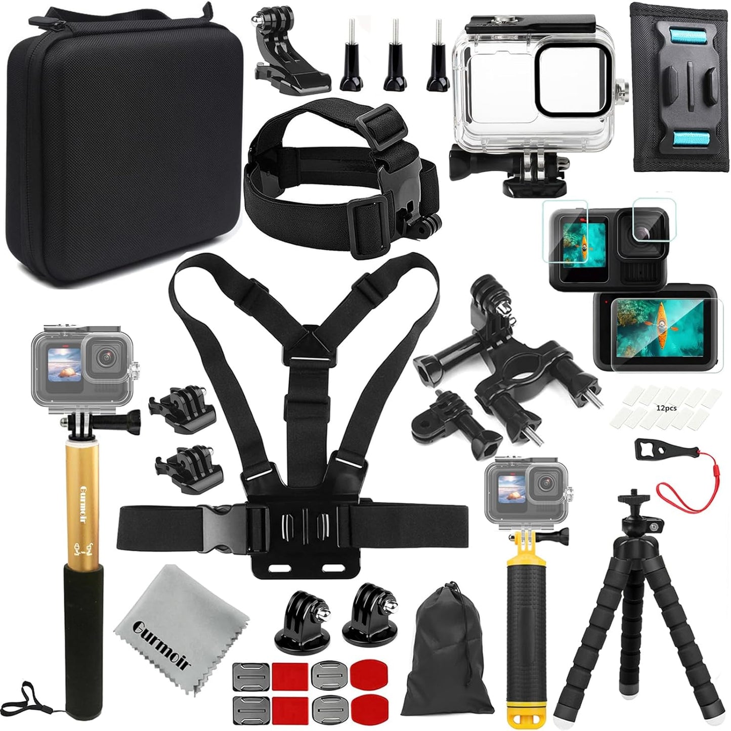 Gurmoir Accessory Kit for GoPro Hero 13 12 11 10 9 Black