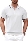 COOFANDY Men's Zipper Polo Shirt Classic Fit - Comfortable Knit