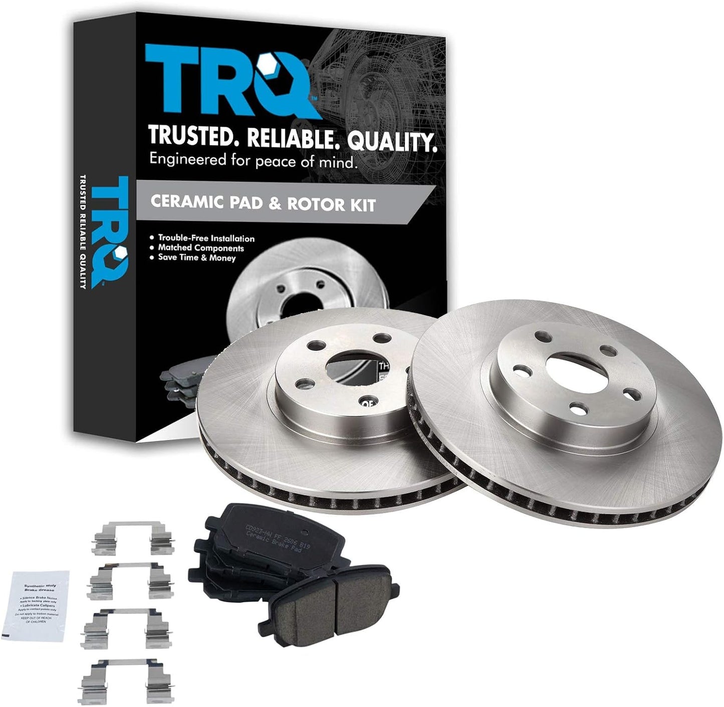TRQ Front Brake Pad & Rotor Kit for Pontiac Vibe & Toyota