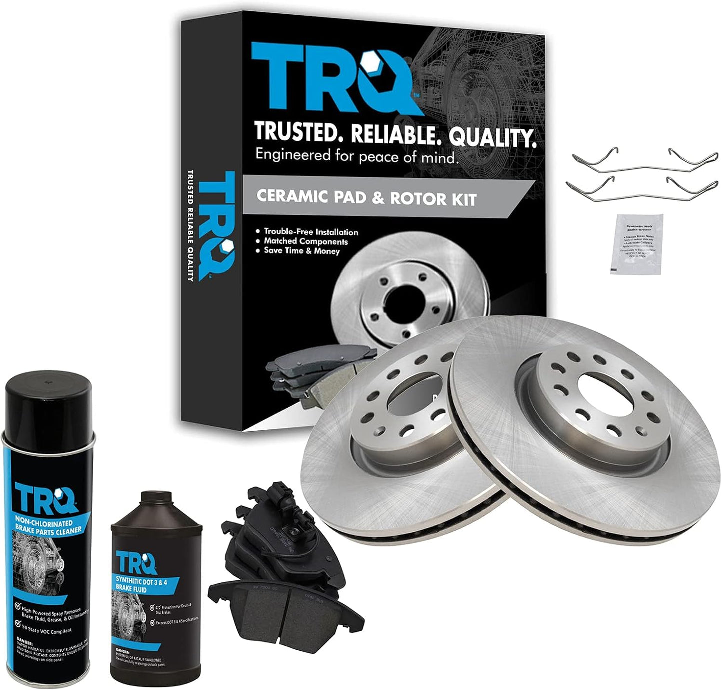 TRQ Front Brake Pad & Rotor Kit for A3, Beetle, Golf, Jetta