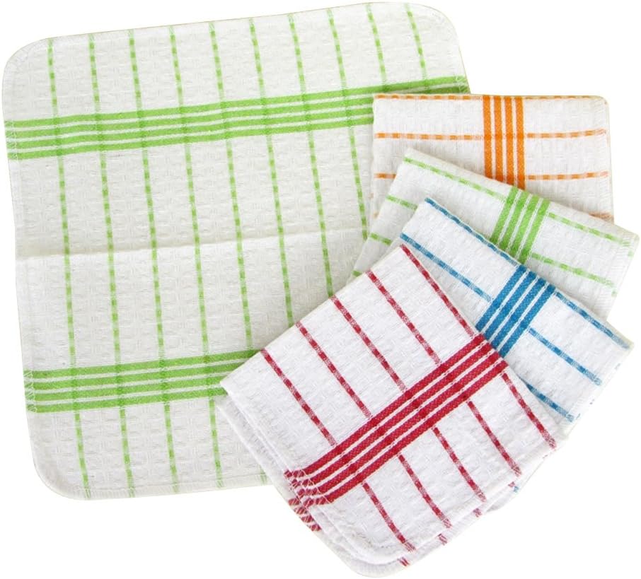 Teal Lattice Kitchen Cleaning Cloths - Set of 10