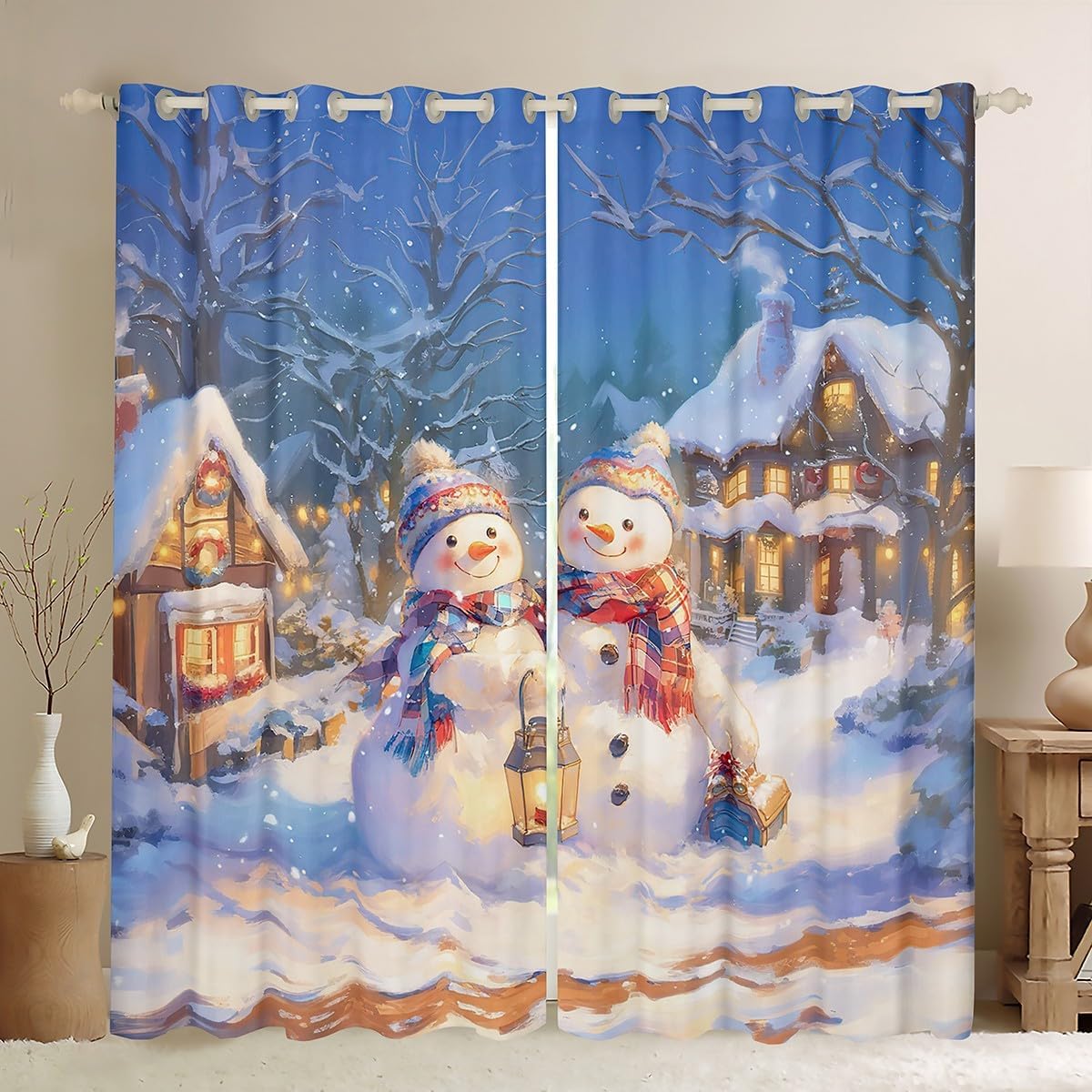 Cute Snowman Blackout Curtains - Cozy Winter Vibes!
